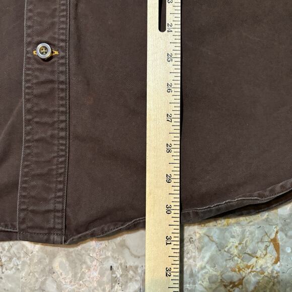 Carhartt Shirt Mens Medium Brown Oakman Twill Long Sleeve Button S09 Vintage - Picture 10 of 14